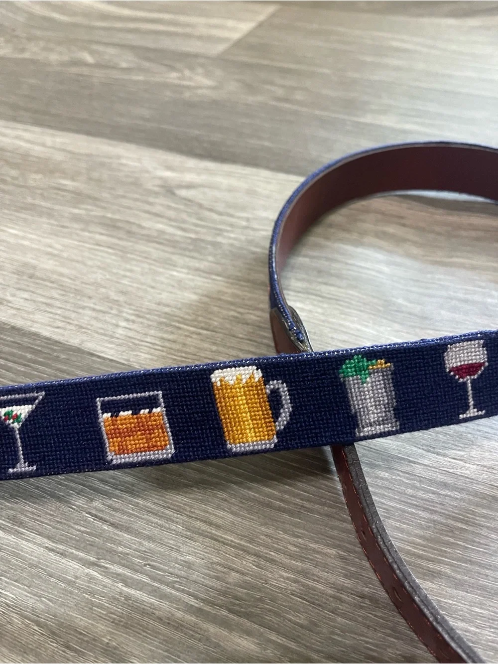 Smathers and Branson Gentleman’s Drinks Needlepoint Belt